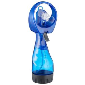 Cepewa Ventilator/Waterverstuiver voor in je hand - Verkoeling in zomer - 25 cm - Blauw -