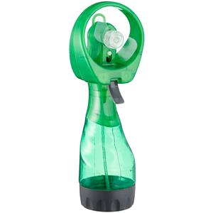 Cepewa Ventilator/waterverstuiver voor in je hand - Verkoeling in zomer - 25 cm - Groen -