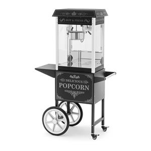 royalcatering Popcornmaschine mit Wagen Retro-Design 150 / 180 °c schwarz Popcornmaker Automat - Schwarz