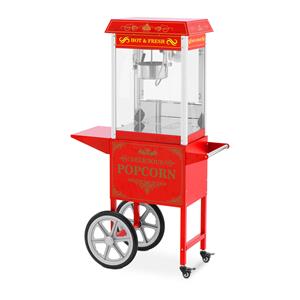 Royal Catering Popcornmachine met trolley - Retro design - 150 / 180 °C - rood - 