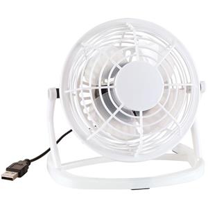 Merkloos Mini bureau ventilator wit USB 14 cm -