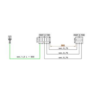 AEG kabel, motor, electronische hoofdmodule, J2,960+930mm 140029645029