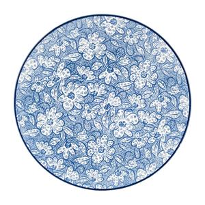 Xenos Ontbijtbord blue print - botanic - ⌀21 cm