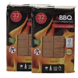 BBQ Collection 64x stuks barbecue aanmaakblokjes -