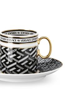 Versace La Greca Signature espresso cup and saucer - Zwart