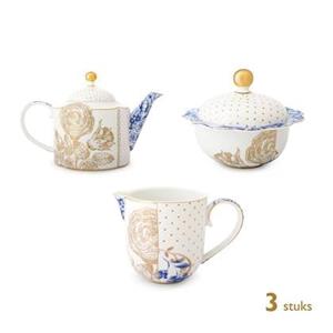 Pip Studio Theepot met kan en suikerkom - Royal Wit - 260ml