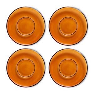HKliving-collectie 70s glaswerk: schotels amber brown (set of 4)