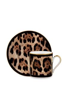 Dolce & Gabbana Espresso set met luipaardprint - Zwart