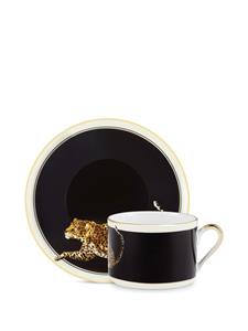 Dolce & Gabbana Kop en schotel set met luipaardprint - Zwart