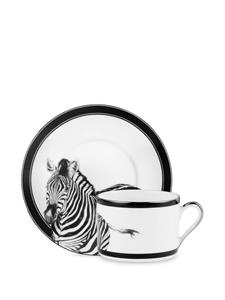 Dolce & Gabbana Kop en schotel set met zebraprint - Wit