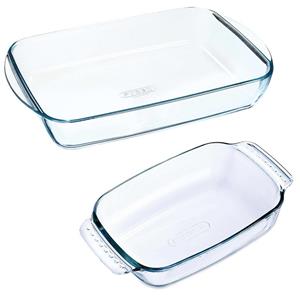 Pyrex 2x Glazen ovenschalen 0,7 en 2,6 liter -