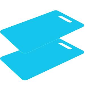 Excellent Houseware snijplank voor keuken/voedsel - 2x - blauw - kunststof - 24 x 15 cm -