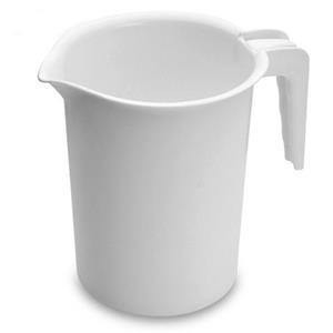PlasticForte Mengbeker/maatbeker beker 1.2 liter wit kunststof -
