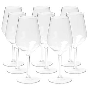 DEPA Wijnglas - 8x - transparant - onbreekbaar kunststof - 470 ml -