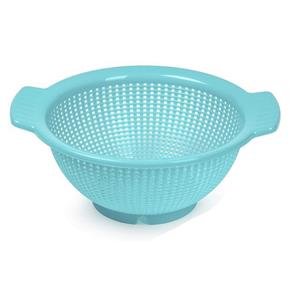 PlasticForte Keuken vergiet/zeef - kunststof - Dia 23 cm x Hoogte 10 cm - blauw -