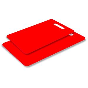 Excellent Houseware snijplank - set van 2 formaten - rood - kunststof -
