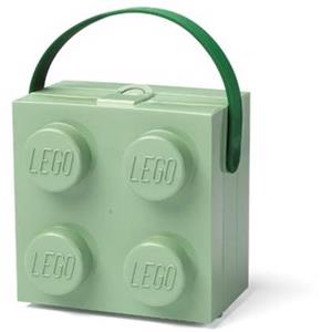 LEGO Lunchbox Brick 4 met handvat, Zandgroen - 