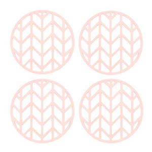Krumble Pannenonderzetter met pijlen patroon - Roze - Set van 4