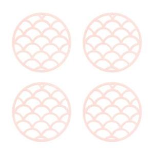 Krumble Pannenonderzetter met schubben patroon - Roze - Set van 4