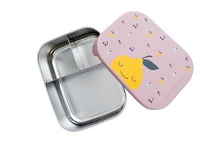 suebidou Lunchbox Brotdose aus Edelstahl mit Fächern verschiedene Motive, Edelstahl Brotdose mit 3 Fächern und Silikondeckel lebensmittelecht