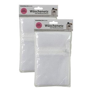 Haushaltshelden Waszak voor kwetsbare kleding wasgoed/waszak - 2x - wit - large size - 50 x 60 cm -