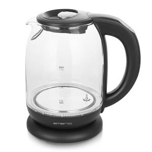 EMERIO WK-119255.5 Wasserkocher schnurlos Glas, Schwarz