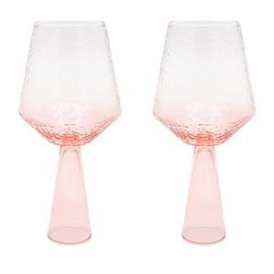 Brût Homeware Wijnglas Claude, roze, set van 2