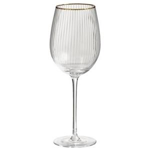 Leen Bakker Wijnglazen Camille - Transparant/Goud - 570 ml - 2 Stuks