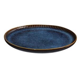 Leen Bakker Ontbijtbord Camille - Blauw - Stoneware - Ø22 cm