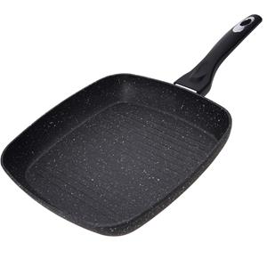Zwarte grillpan koekenpan voor alle hittebronnen 26 cm -