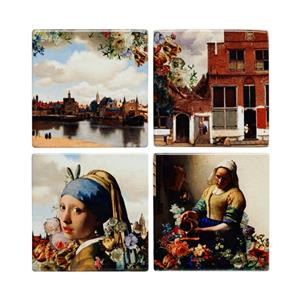 HEINEN  Delfts Blauw - Onderzetters Vermeer Set/4