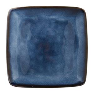 Xenos Vierkant bord Toscane - donkerblauw - 20 cm