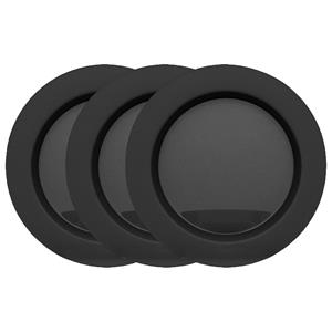 Juypal Hogar Bordenset - 8x - zwart - kunststof - D26 cm - herbruikbaar - BPA-vrij -