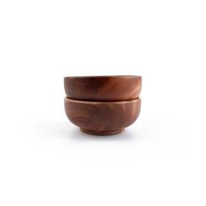Khaya Woodware Khaya houten kommetjes Ã 12 cm - set van 2