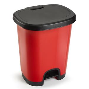 PlasticForte Pedaalemmer - Kunststof - Zwart-rood - 18 Liter