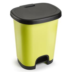 PlasticForte Pedaalemmer - Kunststof - Zwart-groen - 18 Liter