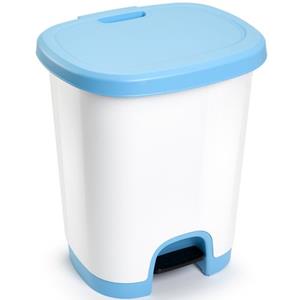 PlasticForte Pedaalemmer - Kunststof - Wit-lichtblauw - 27 Liter