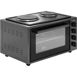 Wiggo Wmo-e4562h(b) - Vrijstaande Oven Met Kookplaat 2000w - 45 Liter - Zwart