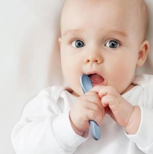 Dutsi  Siliconen Kinderbestekset - Babyblauw