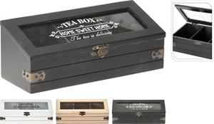excellenthouseware Teebox mit Aufschrift sweet home, Holz, 24 x 9 x 9 cm