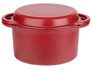 Gsw Gietijzeren kookpan, 2-in-1, Ø 21 cm (Rood)