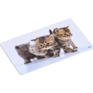 Merkloos 2x Ontbijtbordjes/ontbijtplankjes set kitten print 14 x 24 cm -
