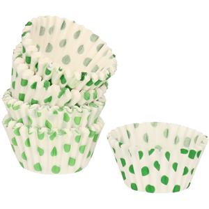 Gerimport 90x Mini muffin en cupcake vormpjes groen papier 4 x 4 x 2 cm -