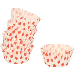 Gerimport 180x Mini muffin en cupcake vormpjes rood papier 4 x 4 x 2 cm -