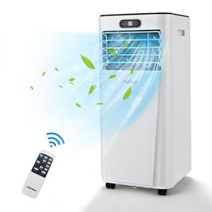 Mobile Klimageraet 9000 btu 4 in 1 Klimaanlage Abluftschlauch tragbar ≤54dB30㎡Fernbedienung[Energieklasse a] Entfeuchter, Weiss - Costway