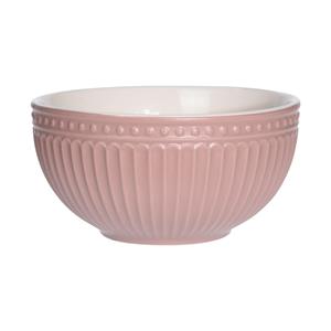 Excellent Houseware Soepkommen/serveer schaaltjes - Roman Style - keramiek - D14 x H7 cm - oud roze - Stapelbaar -