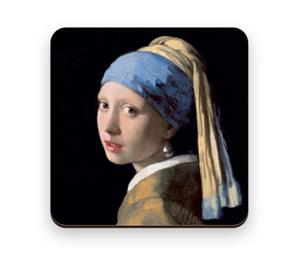 Merkloos Onderzetter Vermeer Meisje Met De Parel 9,5x9,5cm