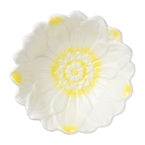Xenos Schaaltje bloem - geel - ø15.5x5.5 cm