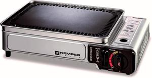 Kemper draagbare Plancha grill in koffer - draagbare gasbarbecue zonder gasfles