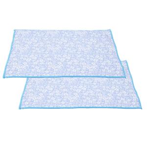 Merkloos Afwas afdruipmat keuken - 2x - absorberend- microvezel - blauw - x cm -